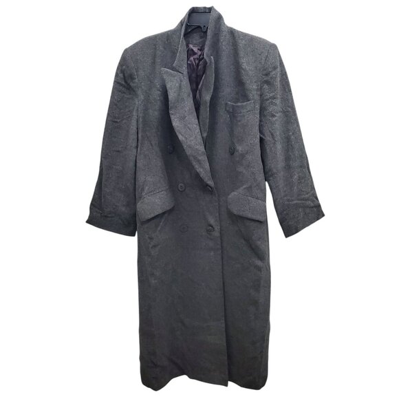 Neiman Marcus Vintage Union Gray Wool Double Breasted Long‎ Winter Coat Plus XXL - Picture 1 of 10